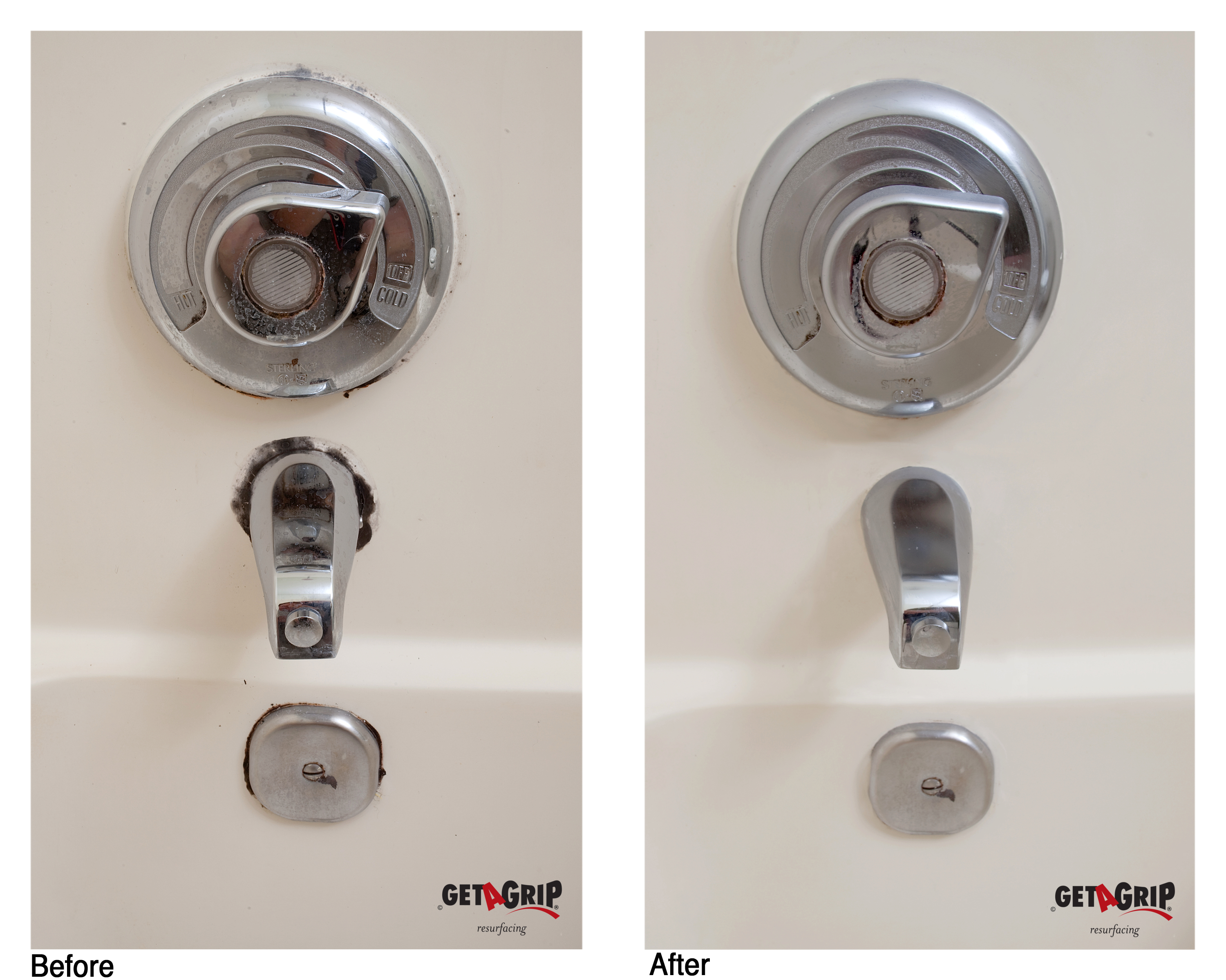 Tub Faucet Area Repair Before & After