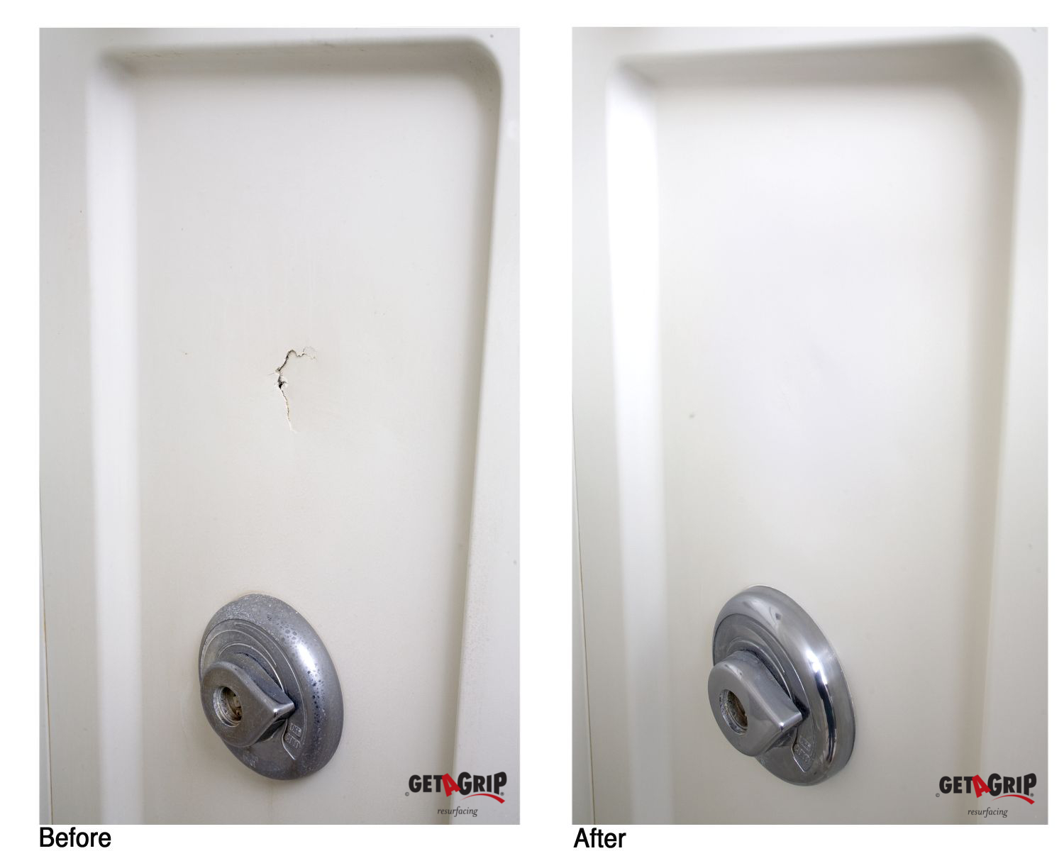 Shower Wall Crack Repair Before & After